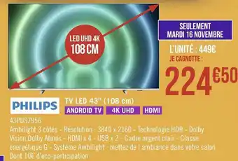 Géant Casino Philips tv led 43’’ (108 cm) offre