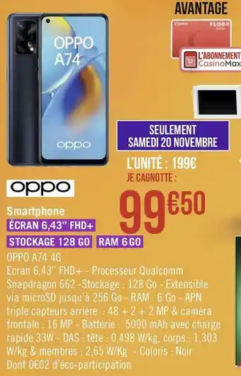 Géant Casino Oppo smartphone offre