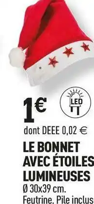 Centrakor Le bonnet avec étoiles lumineuses offre