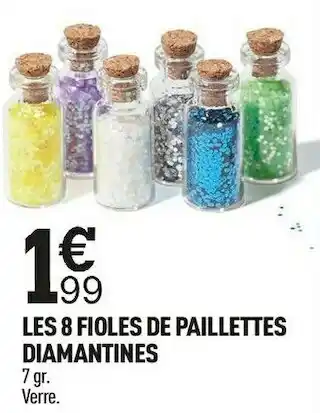 Centrakor Les 8 fioles de paillettes diamantines offre