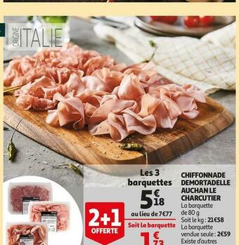Auchan Auchan le charcutier chiffonnade demortadelle offre