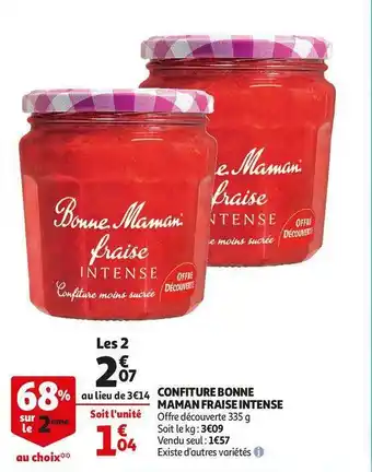 Auchan Bonne maman confiture intense offre