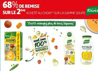 Auchan Knorr bon plan sur la gamme soupe de la marque knorr offre