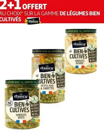 Auchan D'aucy bon plan au choix sur la gamme de légumes bien cultivés de la marque d'aucy offre