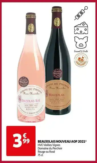 Auchan Domaine du perchoir beaujolais nouveau aop 2021 offre