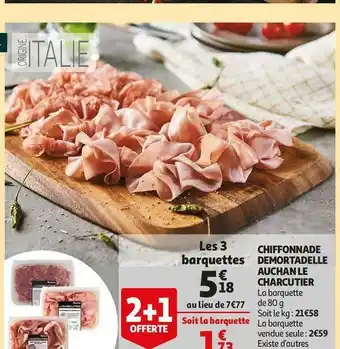 Auchan Auchan le charcutier chiffonnade demortadelle offre