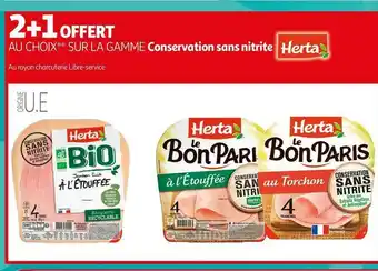 Auchan Herta bon plan sur la gamme conservation sans nitrite de la marque herta offre