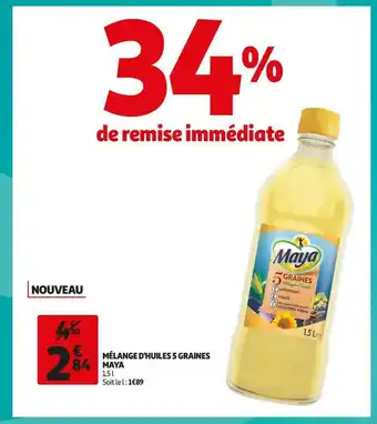 Auchan Maya mélange d'huiles 5 graines offre