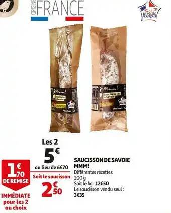 Auchan Auchan saucisson de savoie offre