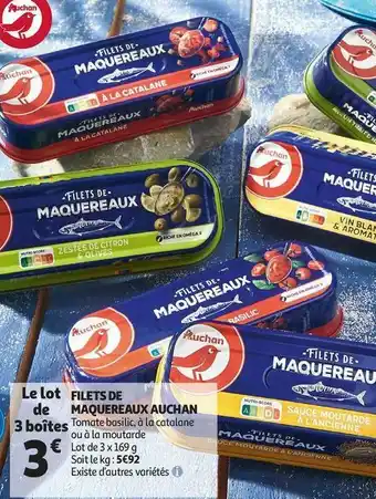 Auchan Auchan filets de maquereaux offre