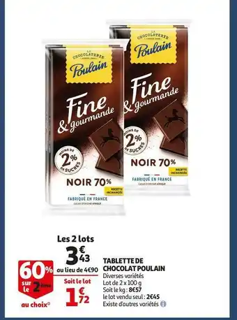 Poulain tablette de chocolat