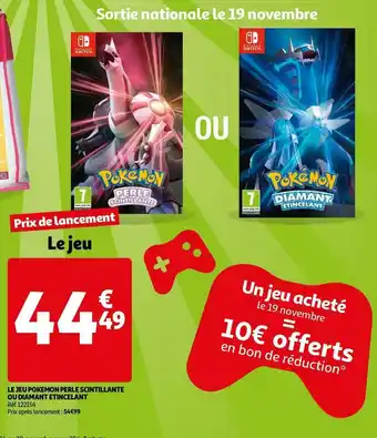 Le jeu pokemon perle scintillante ou diamant etincelant
