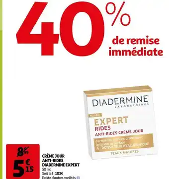 Auchan Diadermine crème jour anti-rides expert offre