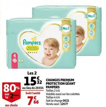 Auchan Pampers changes premium protection géant offre