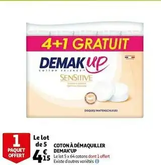Auchan Demak'up coton à démaquiller offre
