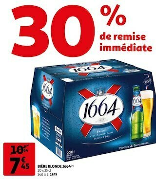 Auchan 1664 bière blonde offre