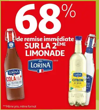 Auchan Lorina bon plan sur le limonade de la marque lorina offre