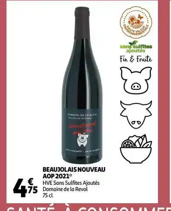 Auchan Domaine de la revol beaujolais nouveau aop 2021 offre