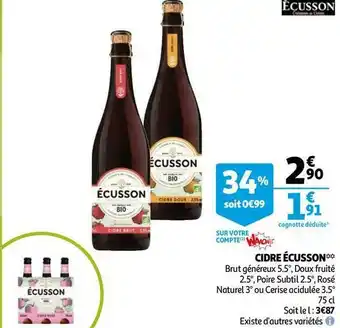 Auchan Écusson cidre offre