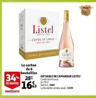 Auchan Listel igp sable de camargue offre