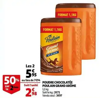 Auchan Poulain poudre chocolatée grand arôme offre