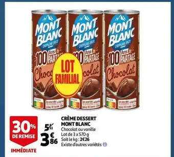 Auchan Mont blanc crème dessert offre
