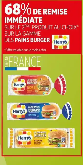 Auchan Harry's bon plan sur le 2ème produit au choix sur la gamme des pains burger de la marque harry's offre