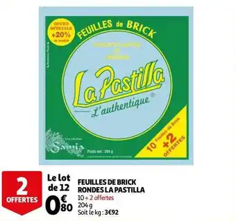 Auchan La pastilla feuilles de brick rondes offre