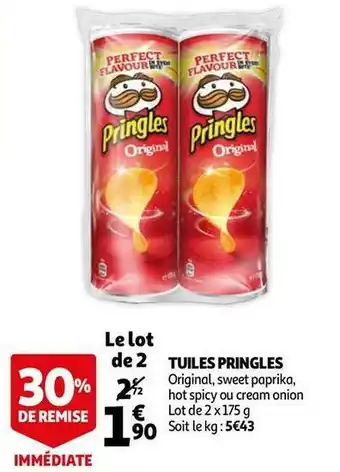 Auchan Pringles tuiles offre