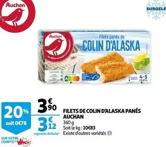 Auchan Auchan filets de colin d'alaska panés offre