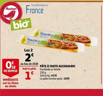 Auchan Auchan bio pâte à tarte offre