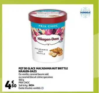 Auchan Häagen-dazs pot de glace macadamia nut brittle offre