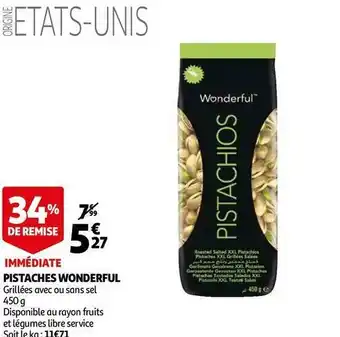 Auchan Wonderful pistaches offre