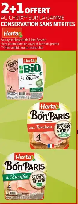 Auchan Herta bon plan sur la gamme conservation sans nitrites de la marque herta offre