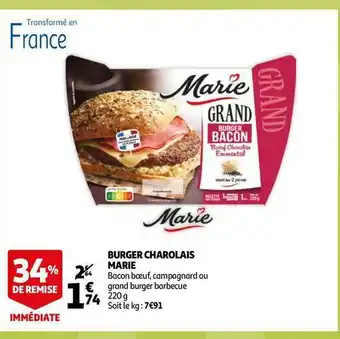 Auchan Marie burger charolais offre