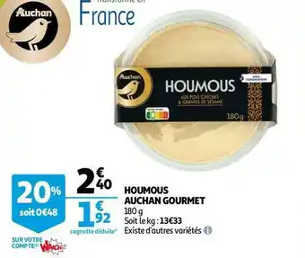 Auchan Auchan houmous gourmet offre