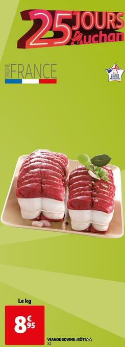 Auchan Viande bovine : rôti offre