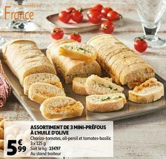 Auchan Assortiment de 3 mini-préfous à l'huile d'olive offre