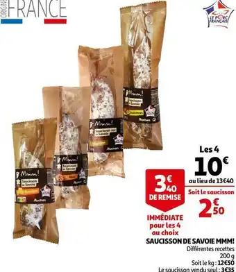 Auchan Auchan saucisson de savoie offre