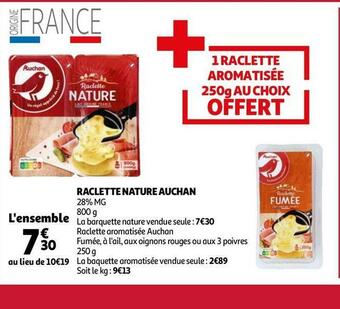 Auchan Auchan raclette nature offre