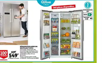 Auchan Qilive réfrigerateur americain q.6517 134911 offre