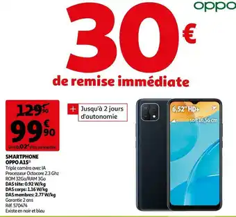 Auchan Oppo smartphone a15 offre