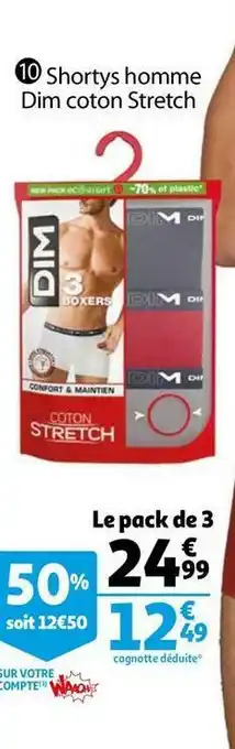 Auchan Dim shortys homme offre