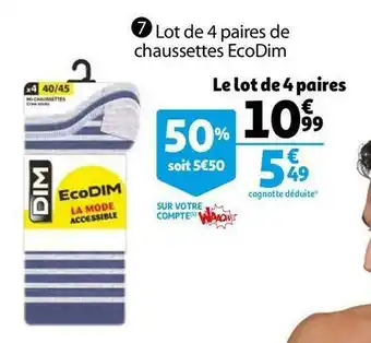 Auchan Dim chaussettes homme ecodim style offre
