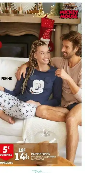 Auchan Mickey mouse pyjama femme offre