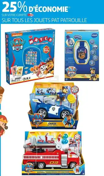 Auchan Paw patrol bon plan sur tous les jouets pat patrouille offre