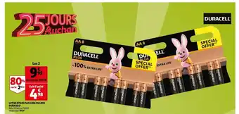 Auchan Duracell lot de 8 piles plus lr06 ou lr03 * offre