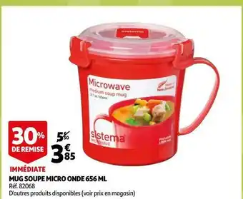 Auchan Mug soupe micro onde 656 ml offre