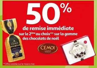 Auchan Cémoi bon plan sur la gamme des chocolats de noël de la marque cémoi offre