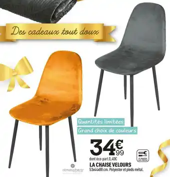Centrakor La chaise velours offre